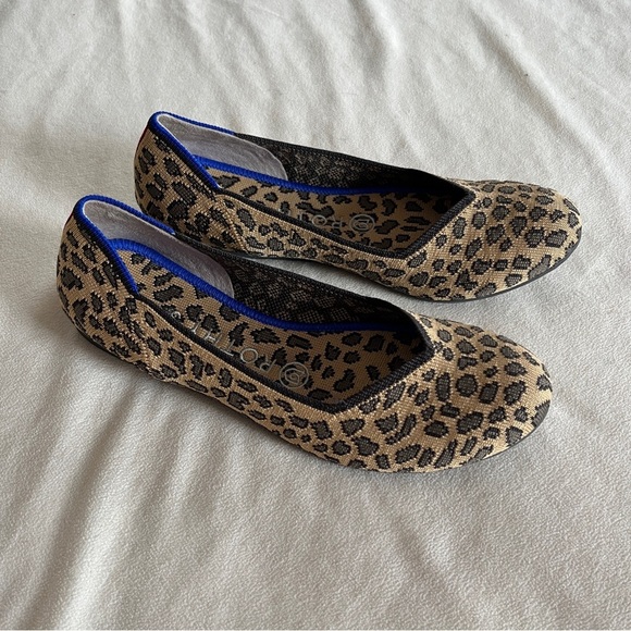 Rothy’s Leopard Round Toe Flats Size 7 - Picture 1 of 4